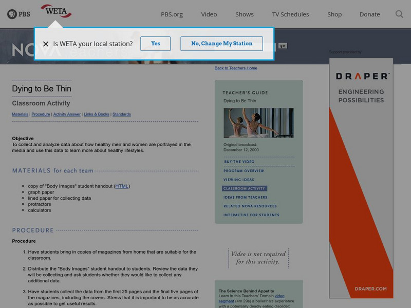 Pbs Teachers: Dying to Be Thin Instructional Video