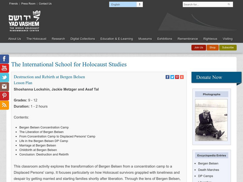 Yad Vashem: Destruction and Rebirth at Bergen Belsen Lesson Plan