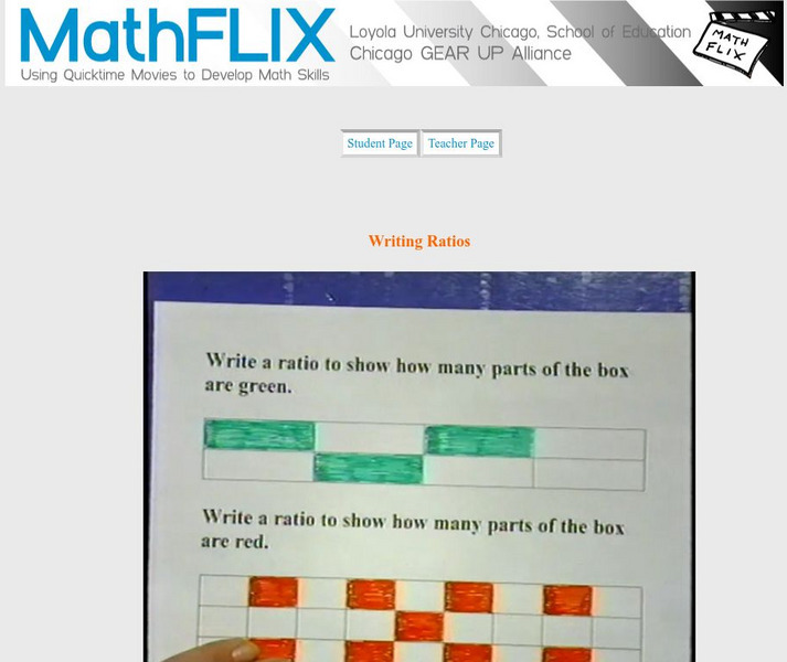 Math Flix: Writing Ratios 2 Instructional Video Math Flix: Writing Ratios 2 Instructional Video