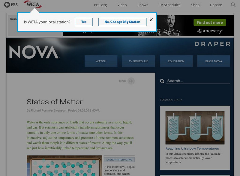 Pbs: Nova: Absolute Zero: States of Matter Interactive Pbs: Nova: Absolute Zero: States of Matter Interactive