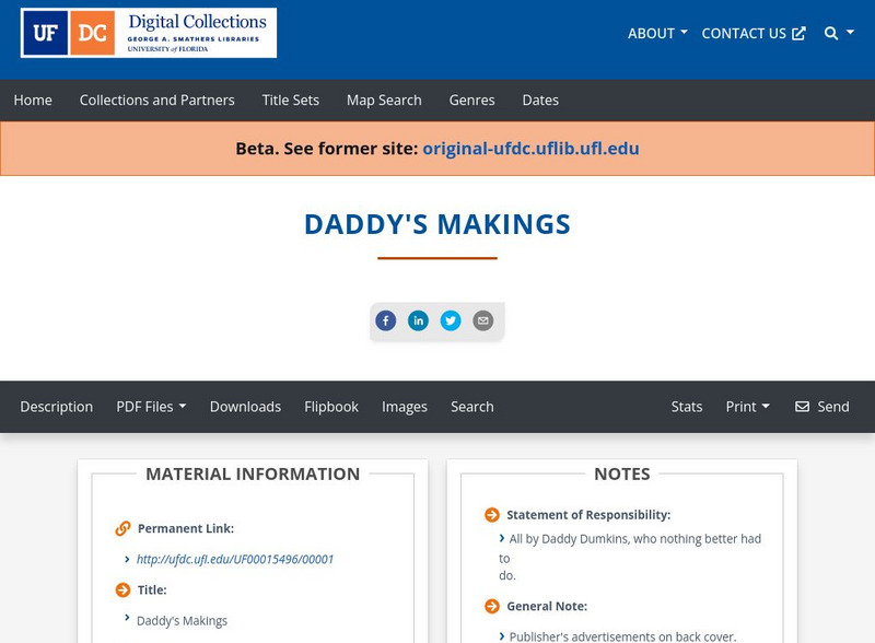 Baldwin Library: Daddy's Makings: Little Rhyming Undertakings by Daddy Dumkins Primary Baldwin Library: Daddy's Makings: Little Rhyming Undertakings by Daddy Dumkins Primary