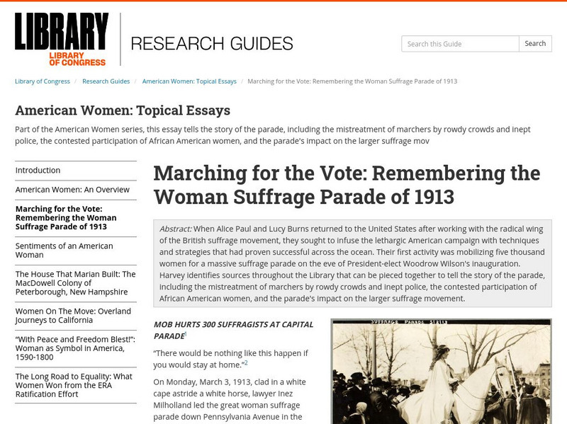 Loc: American Memory: American Women: Marching for the Vote Website Loc: American Memory: American Women: Marching for the Vote Website