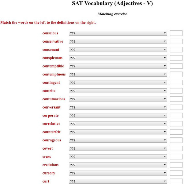 English Exercises Online: Sat Vocabulary V Study Guide English Exercises Online: Sat Vocabulary V Study Guide
