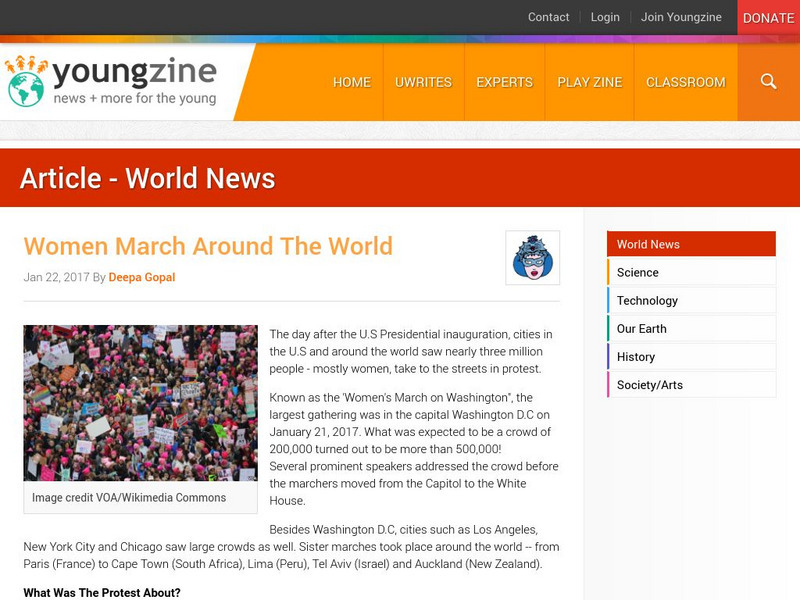 Youngzine: Women March Around the World Article Youngzine: Women March Around the World Article