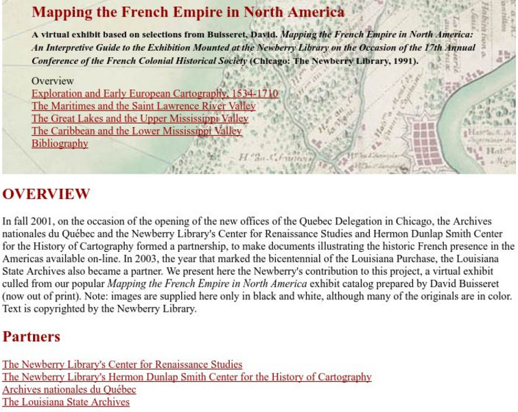 Newberry Library: Library Exhibit: Mapping the French Empire in North America Unit Plan Newberry Library: Library Exhibit: Mapping the French Empire in North America Unit Plan