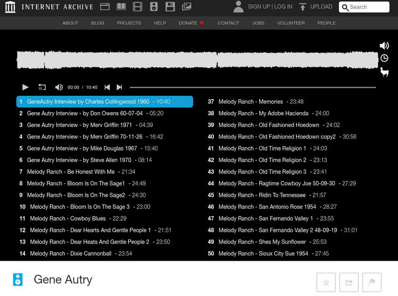 Internet Archive: Old Time Radio: Gene Autry Website Internet Archive: Old Time Radio: Gene Autry Website