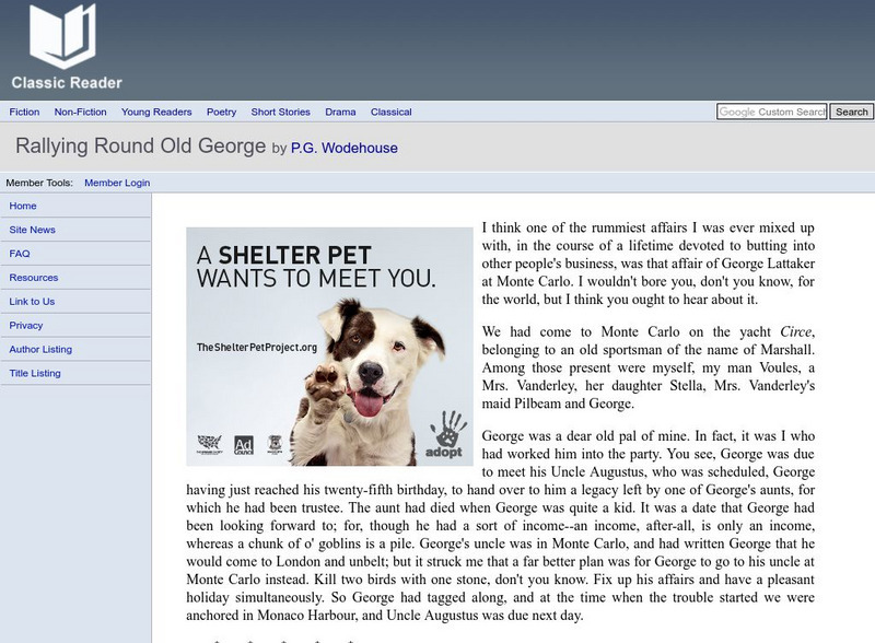 Classic Reader: "Rallying Round Old George" by p.g. Wodehouse eBook