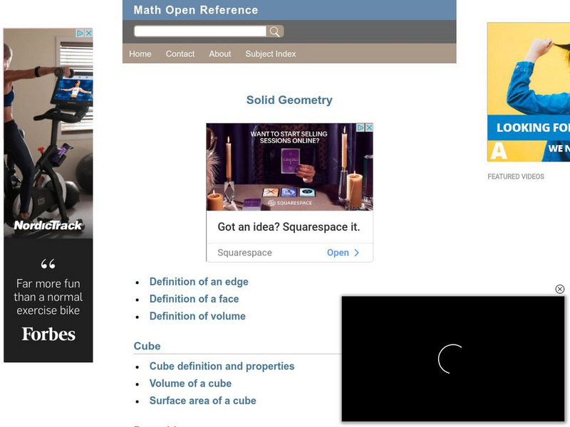 Math Open Reference: Solid Geometry Unit Plan