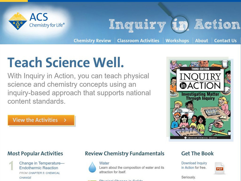 American Chemical Society: Inquiry in Action: Teach Science Well Website American Chemical Society: Inquiry in Action: Teach Science Well Website