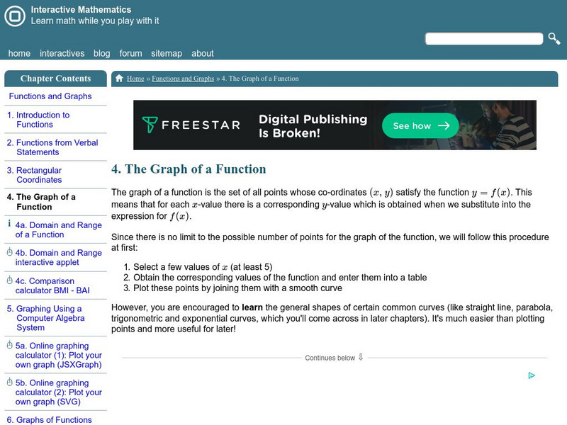 Interactive Mathematics: The Graph of a Function Activity Interactive Mathematics: The Graph of a Function Activity