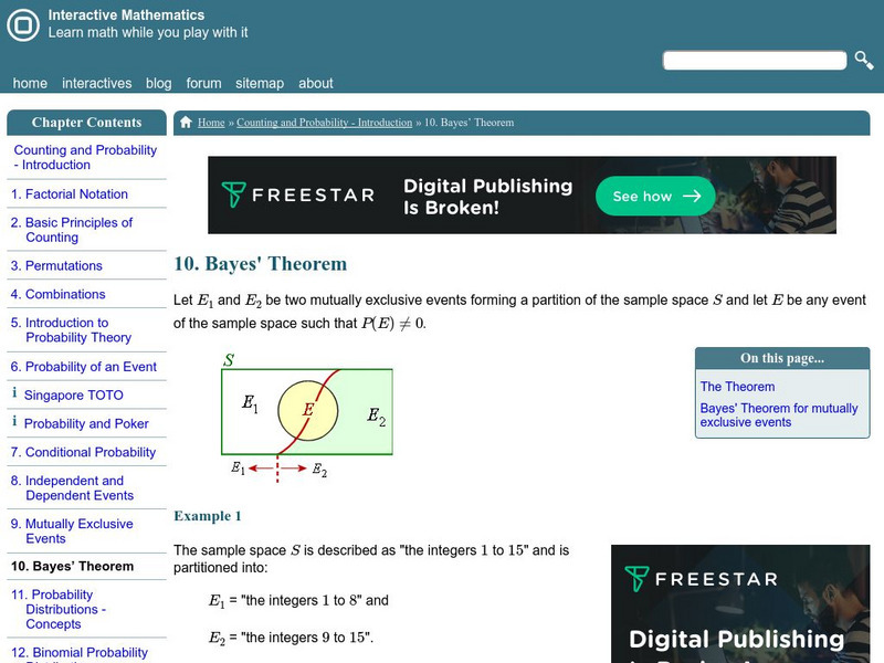 Interactive Mathematics: Baye's Theorem Unit Plan Interactive Mathematics: Baye's Theorem Unit Plan