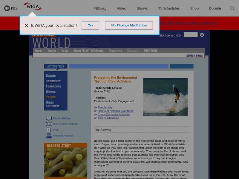 Pbs: Frontline: Protecting the Environment Through Civic Activism Unit Plan Pbs: Frontline: Protecting the Environment Through Civic Activism Unit Plan
