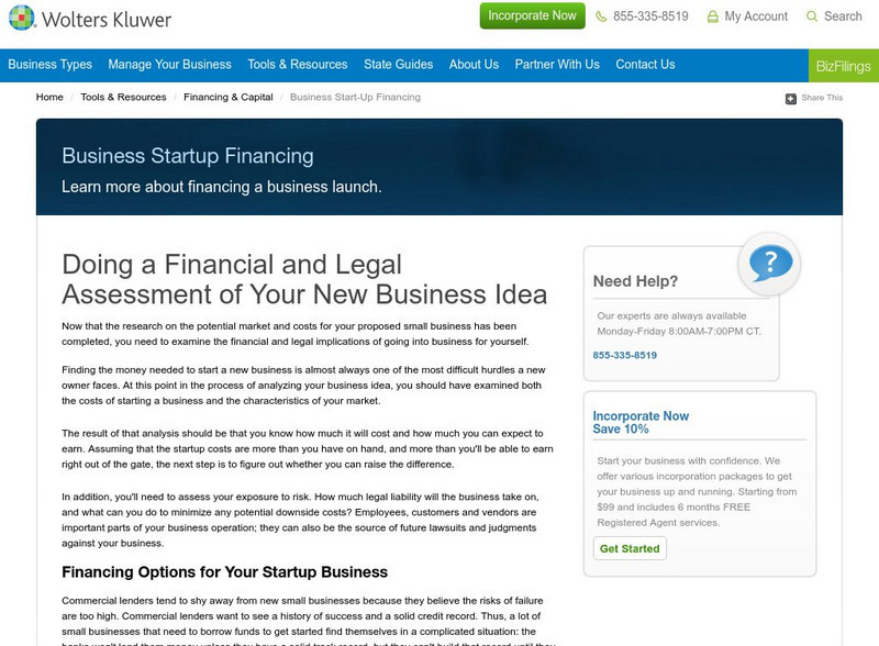 Doing a Financial and Legal Assessment of Your New Business Idea Activity