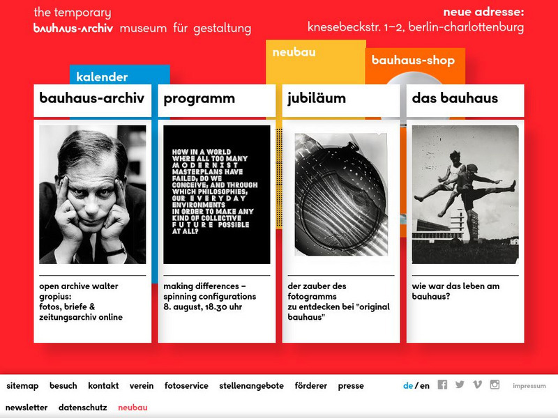 Bauhaus Archive and Museum of Design (Berlin) Website Bauhaus Archive and Museum of Design (Berlin) Website