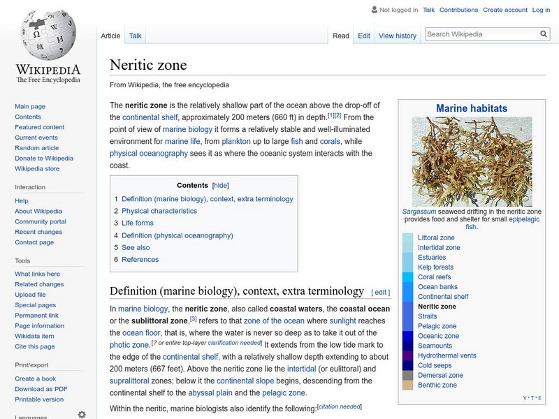 Wikipedia: Neritic Zone Handout Wikipedia: Neritic Zone Handout