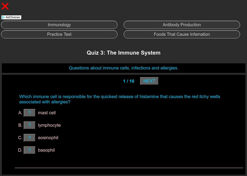 Cells Alive!: The Immune System Quiz Unknown Type Cells Alive!: The Immune System Quiz Unknown Type