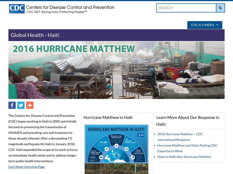 Centers for Disease Control: Global Health 2010 Haiti Cholera Outbreak Handout Centers for Disease Control: Global Health 2010 Haiti Cholera Outbreak Handout