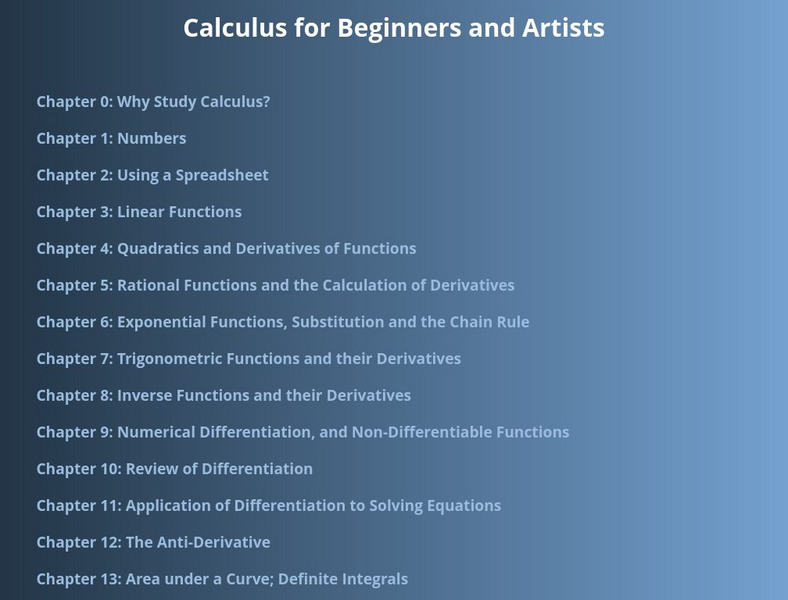 Mit: Calculus for Beginners and Artists Online Course Mit: Calculus for Beginners and Artists Online Course