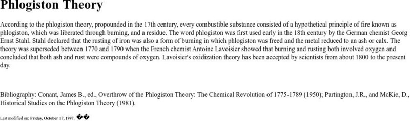 Michigan Technological University: Phlogiston Theory Handout Michigan Technological University: Phlogiston Theory Handout