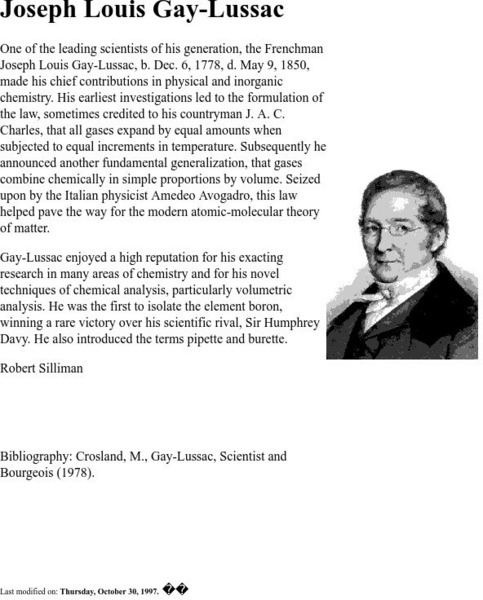 Michigan Technological University: Joseph Louis Gay Lussac Handout