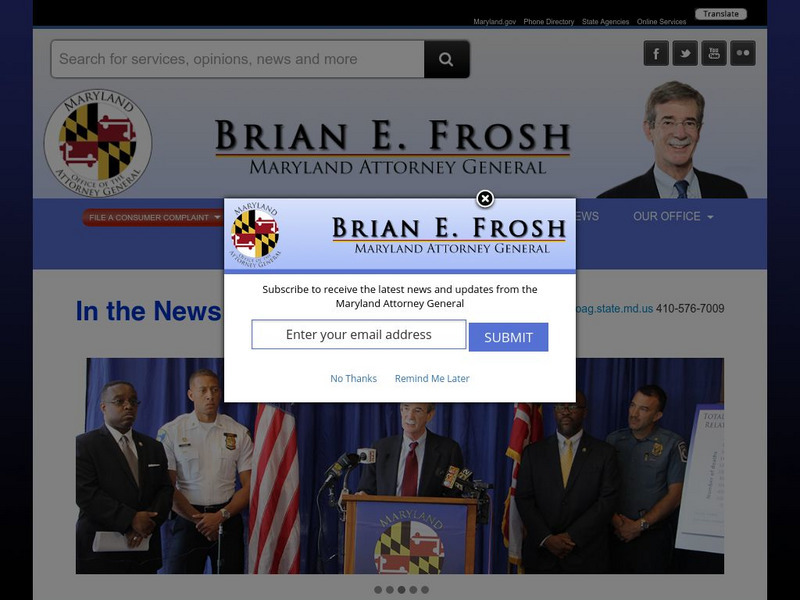 Attorney General of Maryland: News Releases Website