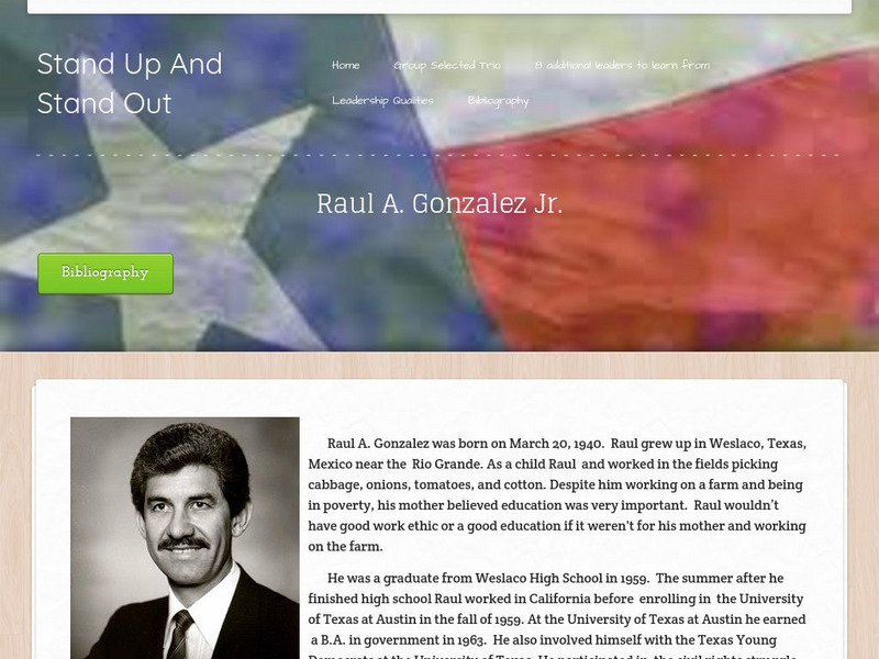 Stand Up and Stand Out: Raul A. Gonzalez Jr. Handout