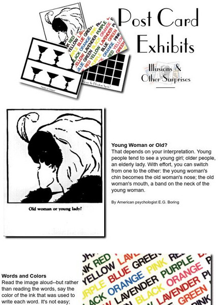 Exploratorium: Post Card Exhibits: Illusions & Other Surprises Activity