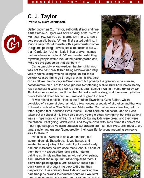 Cm Magazine Profiles: C. J. Taylor Article Cm Magazine Profiles: C. J. Taylor Article