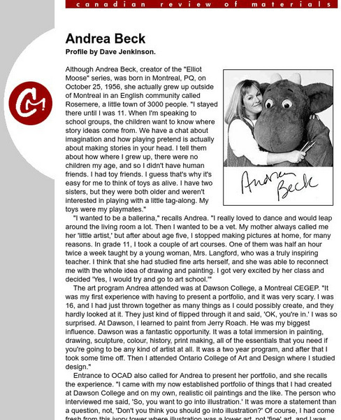 Cm Magazine Profiles: Andrea Beck Article Cm Magazine Profiles: Andrea Beck Article