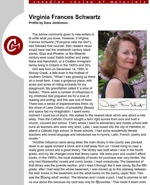 Cm Magazine Profiles: Virginia Frances Schwartz Article Cm Magazine Profiles: Virginia Frances Schwartz Article