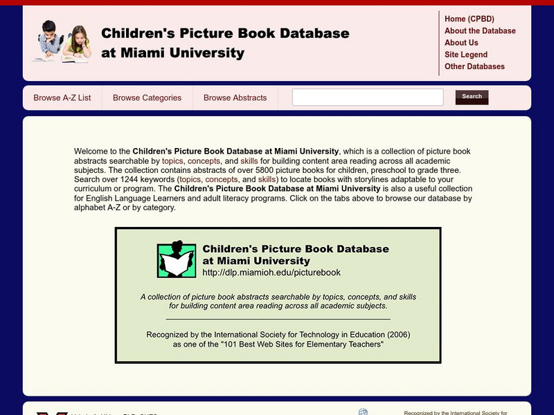 Miami University: Children's Picture Book Database (Abstracts) Handout Miami University: Children's Picture Book Database (Abstracts) Handout