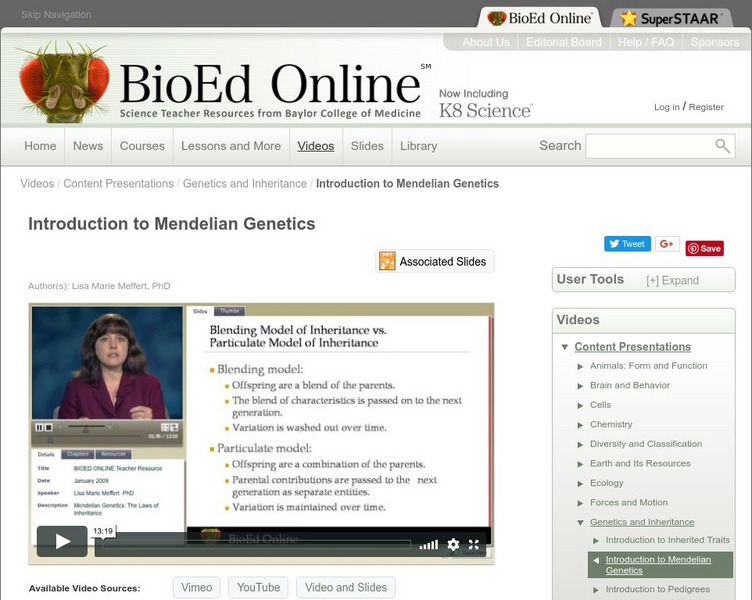 Bio Ed Online: Introduction to Mendelian Genetics Instructional Video Bio Ed Online: Introduction to Mendelian Genetics Instructional Video