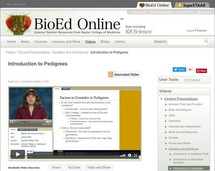 Bio Ed Online: Introduction to Pedigrees Instructional Video