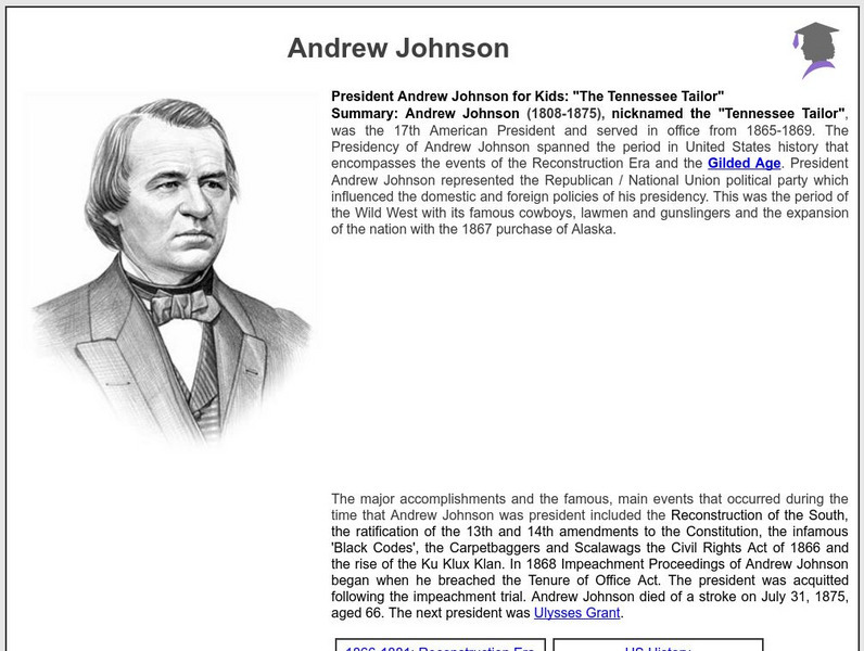 Siteseen: American Historama: Andrew Johnson Article Siteseen: American Historama: Andrew Johnson Article