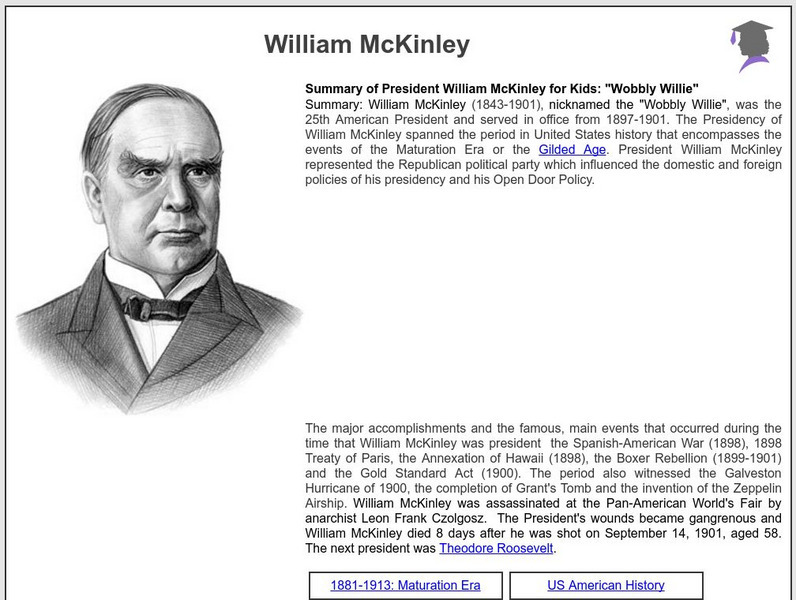 Siteseen: American Historama: William Mc Kinley Article