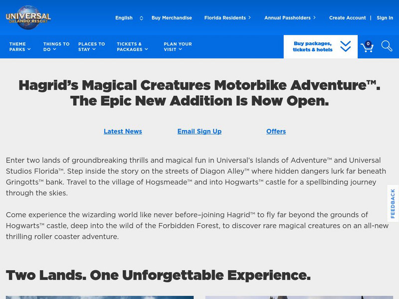 The Wizarding World of Harry Potter at Universal Orlando Website