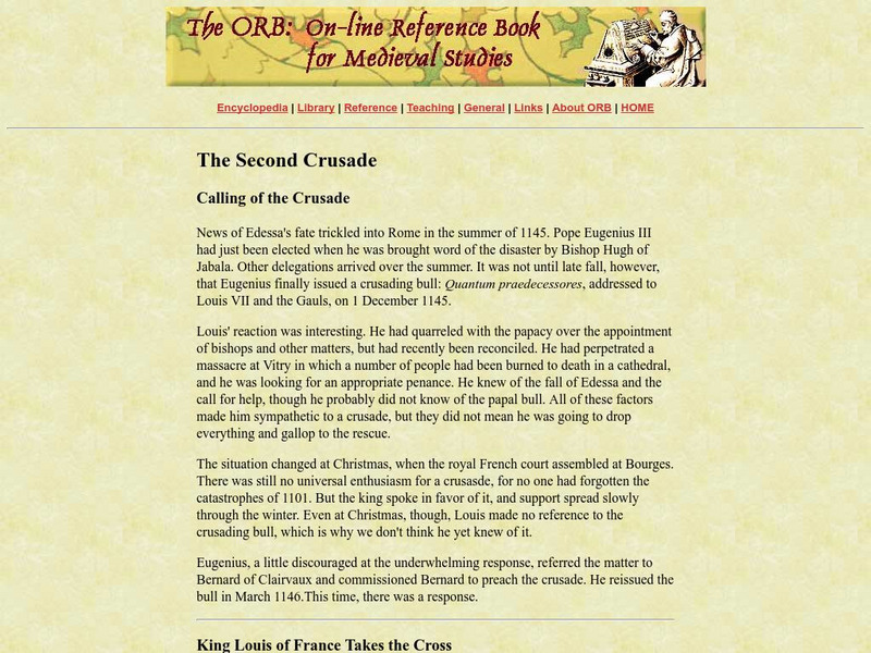 Orb: The Second Crusade, Rome 1145 Handout Orb: The Second Crusade, Rome 1145 Handout