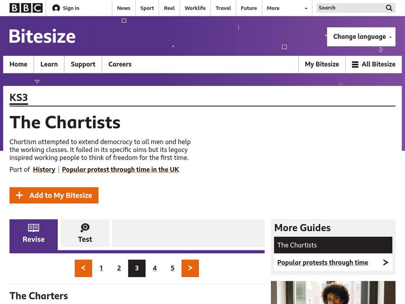 Bbc: Bitesize History: The Chartists: The Charters Handout Bbc: Bitesize History: The Chartists: The Charters Handout