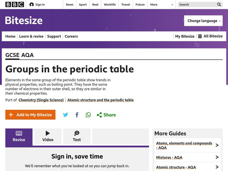 Bbc: Gcse Bitesize: The Periodic Table Unit Plan Bbc: Gcse Bitesize: The Periodic Table Unit Plan