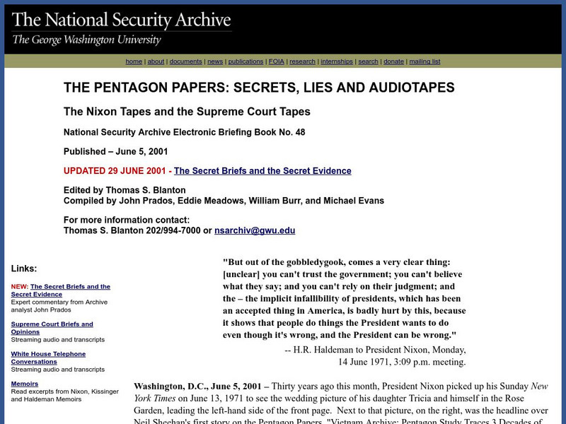 Nsa: The Pentagon Papers: Secrets, Lies, and Audiotapes Primary Nsa: The Pentagon Papers: Secrets, Lies, and Audiotapes Primary