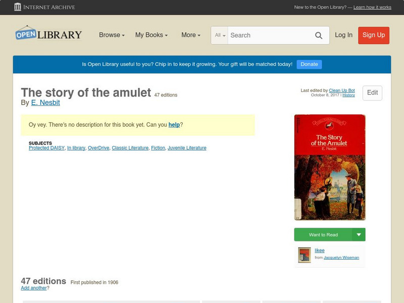 Open Library: The Story of the Amulet eBook