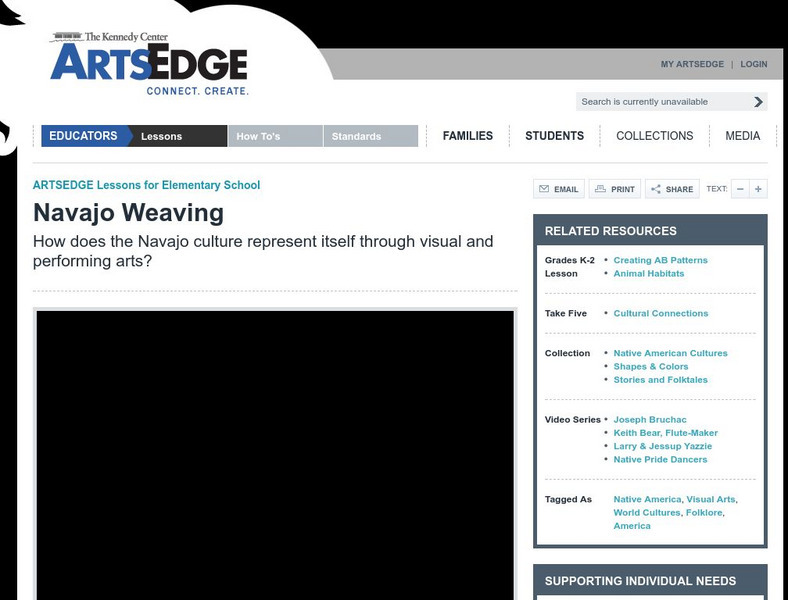 The Kennedy Center: Arts Edge: Navajo Weaving Lesson Plan The Kennedy Center: Arts Edge: Navajo Weaving Lesson Plan