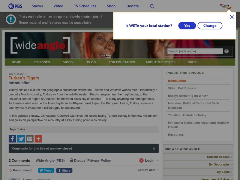 Pbs Wide Angle: Turkey's Tigers Unit Plan Pbs Wide Angle: Turkey's Tigers Unit Plan