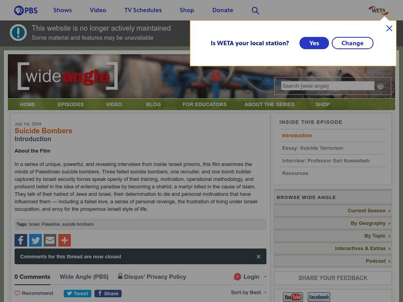 Wide Angle: Suicide Bombers Activity