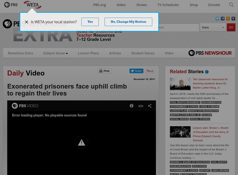 Pbs Newshour Extra: Exonerated Prisoners Face Uphill Climb Article Pbs Newshour Extra: Exonerated Prisoners Face Uphill Climb Article