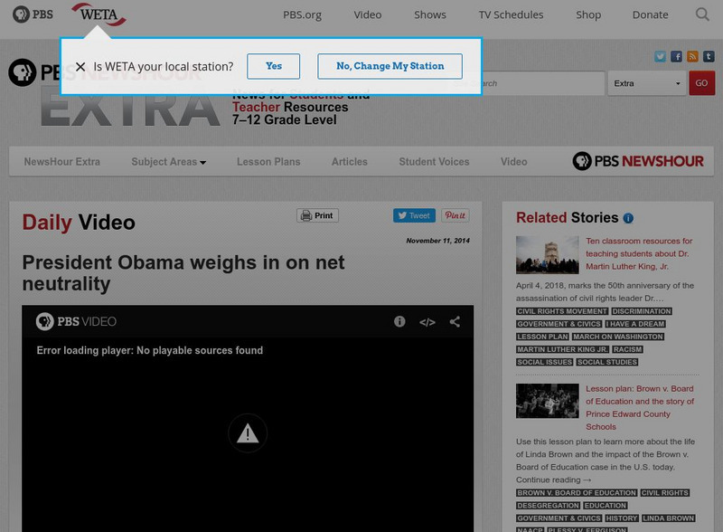 Pbs Newshour Extra: President Obama on Net Neutrality Article Pbs Newshour Extra: President Obama on Net Neutrality Article