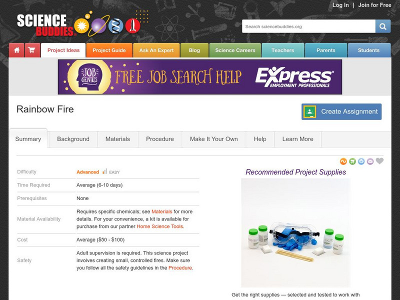 Science Buddies: Rainbow Fire Activity Science Buddies: Rainbow Fire Activity
