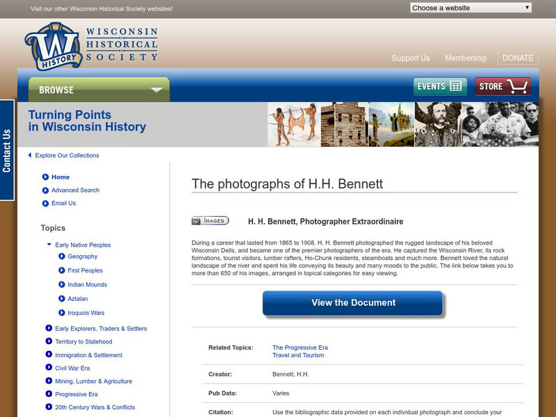 Wisconsin Historical Society: h.h. Bennett: Photographer Extraordinaire Graphic Wisconsin Historical Society: h.h. Bennett: Photographer Extraordinaire Graphic