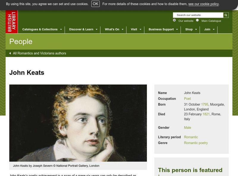 British Library: John Keats (1795 1821) Website British Library: John Keats (1795 1821) Website