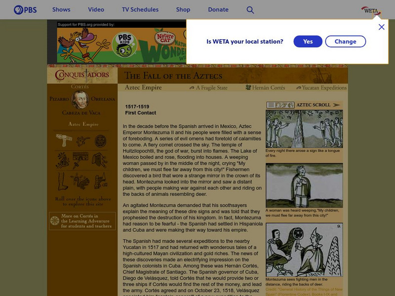 Pbs: The Conquistadors: Aztec Empire Handout Pbs: The Conquistadors: Aztec Empire Handout